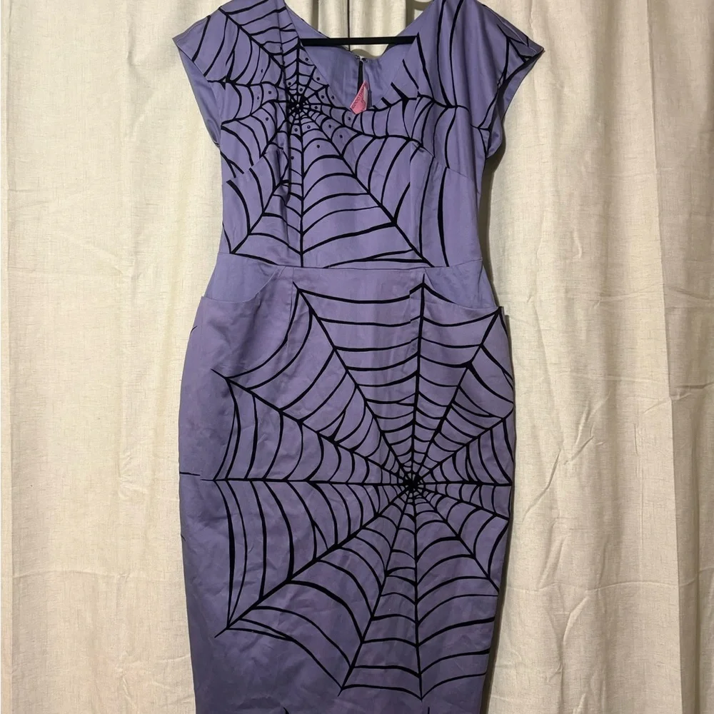 Vixen by Micheline Pitt Periwinkle Black Widow Dress size XL - Picture 3 of 4